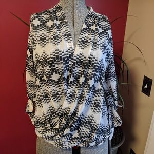 Sheer black and white top